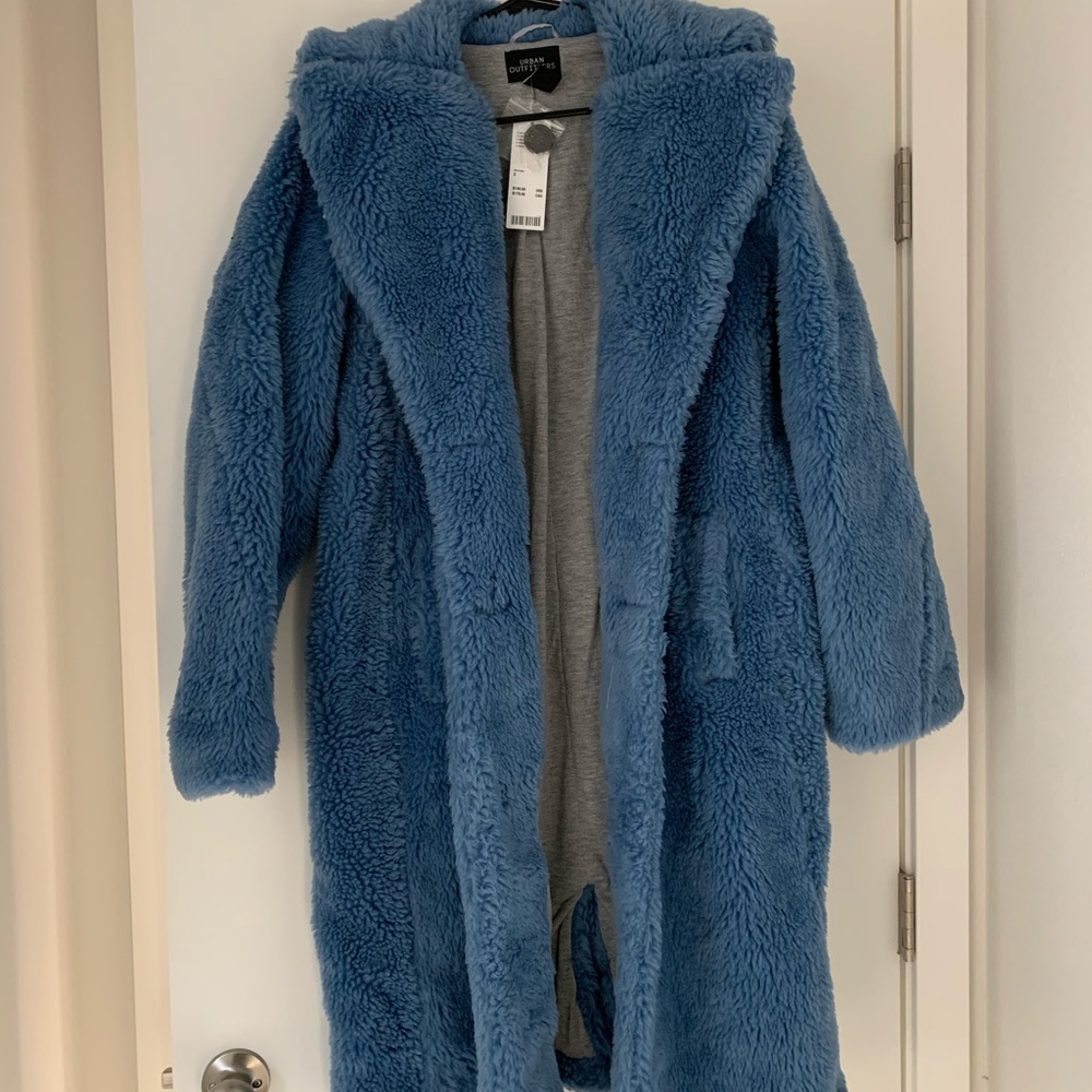 Urban Outfitters Blue Teddy Coat